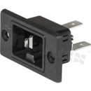 Gniazdo zasilające DC IEC TS 63236-1 (GI21), klasa ochronności I; montaż: do panela, śruba; zaciski QC 6,3 × 0,8 mm; kolor czarny; IP20; 400VDC, do 2,6kW