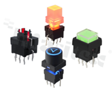 Personalizowany przełącznik Tact Switch z podświetleniem; SMD lub THT; wymiary korpusu 8.5x7.5; pionowy lub kątowy; o sile nacisku 180gf lub 250gf.