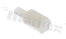 Tulejka dystansowa; plastikowa; sześciokątna; gwint M3x0.5 wewnętrzny-zewnętrzny; wysokość dystansu 8.0mm