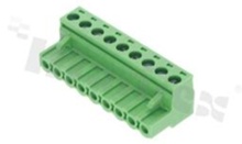 Listwa zaciskowa rozłączalna; w rastrze 5.08mm; 9-torowa żeńska; na przewód 2.5mm2 (28-12AWG); kierunek wtykania równoległy do osi przewodów; styki z fosforobrązu; mosiężna klatka przewodu; UL 300V/16A