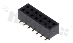 Pin Header; pitch 2.00mm; 2x7 pins; assembly: SMD; female; straight; double row; H=4.0mm
