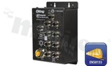 EN50155 8-port managed Ethernet switch with 8x10/100Base-T(X); M12 connector