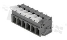 PCB terminal block; pitch 5.00mm; 6ways; vertical entry; range wire 0.2-2.5mm2 (AWG 28-12); spring-loaded; orange; UL 300V/15A