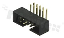 Full shrouded header for PCB; pitch 2.00mm; 10-contacts; THT; male; side entry