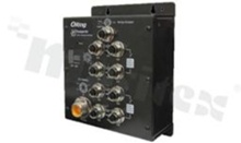 Switch przemysłowy kolejowy PoE; Gigabit; niezarządzalny; norma kolejowa EN50155; 8 portów 10/100/500/1000Base-T(X) PoE; złącza M12; temp. pracy: -40+75 st.C; zasilanie 72/110VDC