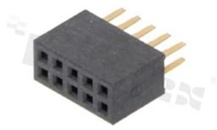 Pin Header; pitch 1.27mm; 2x5 pins; assembly: THT; female; straight; double row