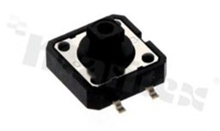 Przełącznik Tact Switch; SMD; wymiary korpusu 12.0x12.0; h=7.3mm; pionowy; o sile nacisku 180gf; przycisk okrągły