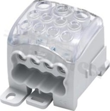 Złączka na szyne DIN; blok rozdzielczy uniwersalny;szary; jednobiegunowy; 95mm2; Al/Cu;1000V AC DC / 270A