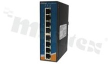 Switch przemysłowy PoE; Gigabit; niezarządzalny; 8 portów 10/100/1000Base-T(X) RJ45 PoE; temp. pracy: -40+70 st.C; zasilanie redundantne 24...36VDC; montaż na szynie DIN