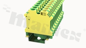 Złącze na szynę DIN z zaciskiem śrubowym;1 polowe; na kabel 0.2-6m2; AWG 24-10; żółto-zielona