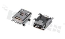 Markowe gniazdo Mini-USB; typu1x B; 5-stykowe; USB 2.0; do montażu SMD; styki złocone gold flash