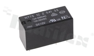Przekaźnik elektromagnetyczny; prąd znamionowy 12A; napięcie cewki 12VDC; pojedynczy styk przełączny (1C); 12A/30VDC; 12A/250VA
