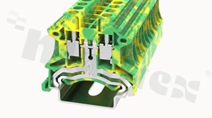Złącze na szynę DIN;1 poziomowe; na przewód 0.5-4m2;zacisk sprężynowy; żółto-zielona; AWG 22-10; 1000V 32A;