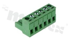 Pluggable terminal block; 5.08mm pitch; 6-ways; female; for wire 2.50mm2(28-12AWG); wire insertion direction same as plug-in direction; p.bronze contacts; brass cage; UL 300V/15A