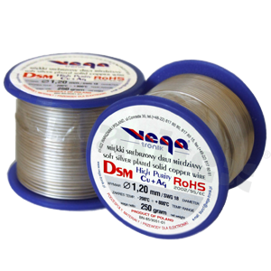 Silver coated copper wire; diameter 1.20mm; SWG 18; -40+105 deg.C; 24.5m; 250g.