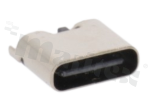 Gniazdo USB C; 6-stykowe; pionowe, do montażu THT; styki złocone