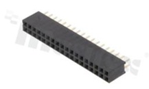 Listwa stykowa do PCB; w rastrze 2.54mm; 2x18 styków; montaż: THT; żeńska; prosta; dwurzędowe