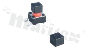 Tact Switch Cap; dimensions 4.0x4.0; h=3,3mm; black; for square button 2,5x2,5mm