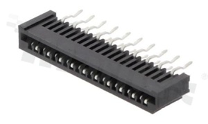 Non-ZIF connector for FFC/FPC; pitch 1.25mm; 20-contacts; THT; top entry