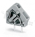 Listwa zaciskowa do PCB; w rastrze 5.0/5.08mm; 1-torowa; skośne wejście przewodu; na przewód 0.08-2.50mm2 (28-12 AWG); ze stykiem sprężynowym; szara; UL: 300V/15A
