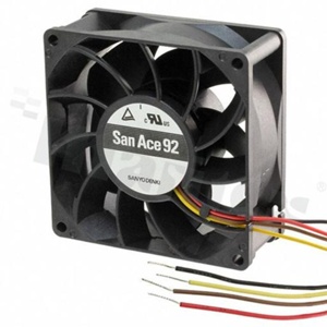 Fan; DC; 12VDC; 92x92x25mm; 1.26m3/min; 27.0dB; Tachometer, PWM, Low Noise