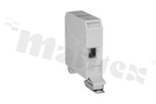 Installation terminal block; 1-level; 2-contacts; for wire 4-25mm2; screw terminal; grey; Din rail; 690V/101A