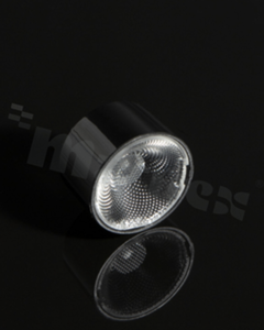 Soczewka do diod LED high power; kąt rozsyłu: 25 stopni FWHM; ilość diod: 1; rozmiar: okrąg 16mm; wysokość: 10mm; rodzaj materiału: PMMA; sposób mocowania: taśma, pin