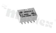 Przekaźnik elektromagnetyczny; prąd znamionowy 2A; 2 cewki bistabilne; napięcie cewki 24VDC; podwójne styki przełączne (2C); moc cewki 300 mW; 2A/30VDC; 0;5A/125VAC/wersja SMT