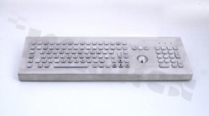 Metalowa klawiatura przemysłowa; IP65; 106 klawiszy; klawiatura numeryczna; trackball; USB; typu desktop; temperatura pracy -10+60st.C; wymiary 502mm x 164mm
