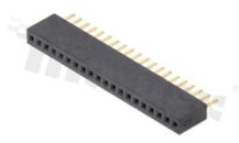 Listwa stykowa do PCB; w rastrze 1.27mm; 1x20 styków; montaż: THT; żeńska; prosta; jednorzędowe