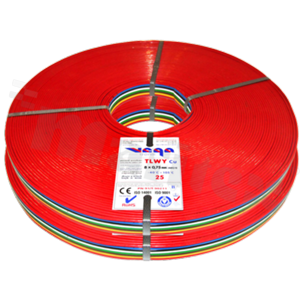 Flat ribbon cable TLWY; with 8 separately insulated copper wires; cross section 0.75mm2; AWG 18; 500V; -40+105 deg.C; 25m.