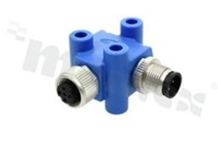 L adaptor NMEA2000,wejście męskie - wyjście żeńskie , metalowy gwint, 4A, IP68, UL
