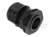Profesjonalny przepsut kablowy PG13.5 ; dławnica kablowa PG13.5 5-9.0mm; Flat O-ring; z nakrętką; nylon; czarna; na klucz 24