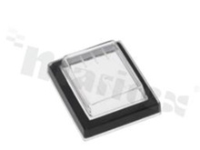 Rocker Switch; 2-pole; 2 positions; 29.6x21.3mm; pin terminals; red illuminated button; 16A/250V