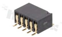 Listwa stykowa do PCB; w rastrze 2.54mm; 2x5 styków; montaż: SMD; żeńska; kątowa; dwurzędowe