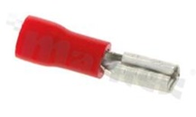 Konektor płaski; żeński; 2.8mm; 0.8mm; na przewód: 0.5-1.5mm2; mosiężny; cynowany; izolowany PVC; Imax= 10A