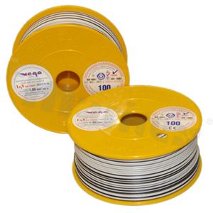 Single wire LGY/H05V-K; with copper multi-strand; white/black; cross section 1.00mm2; AWG 17; 500V; -40+105 deg.C; 100m.