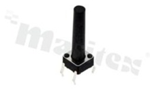 Przełącznik Tact Switch; THT; wymiary korpusu 6.0x6.0; h=19mm; pionowy; o sile nacisku 250gf; przycisk okrągły