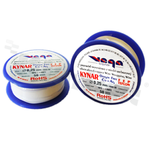 Wire wrapping wire KYNAR; insulated with TEFLON FEP; white; diameter 0.25mm; AWG 30; 250V; -65+200 deg.C; 50m.