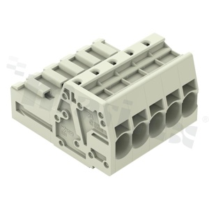 Listwa zaciskowa; wtyk; raster 7.62mm; 5-torowa; męskie; na przewód 0.5-10mm2 (20-8AWG); możliwość kodowania; bez zaczepu ryglującego; kierunek wtykania równoległy do osi przewodów; 600V/42A