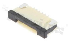 ZIF connector for FFC/FPC; pitch 1.00mm; 6-contacts; SMD; side entry; downside contacts