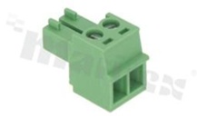 Pluggable terminal block; 3.81mm pitch; 2-ways; female; for wire 1.50mm2(28-16AWG); wire insertion direction same as plug-in direction; p.bronze contacts; brass cage; UL 300V/10A