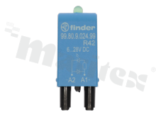 Protection module; signaling; LED + freewheeling diode(polar. +A1); 6-24V DC