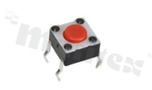 Przełącznik Tact Switch; THT; wymiary korpusu 6.0x6.0; h=4.3mm; pionowy; o sile nacisku 260gf; przycisk okrągły