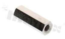 Spacer sleeve; brass; nickel-plated; hexagonal; internal-internal thread; M3; L: 15mm; L1: 15mm; key SW5