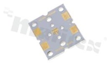 MCPCB, thermal conductivity 2W/(m*K), number of layers - 1, white soldermask, legend color: gold, size: rectangle 25x30mm, pad cover: gold; for XP/XT LEDs, /20