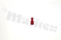 Konektor płaski; 4.75mm; 0.8mm; żeński; 0.5-1.5mm2; zaciskany, na przewód, izolowany, cynowany, mosiądz; czerwony, Imax 10A; L=20mm