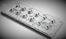 Lens for LED high power; angle: ooval 150 x 120 degrees ; Number of LEDs: 12; Dimensions: 173x71.4mm; Height: 9.41mm; material: PMMA; Fastening: screw