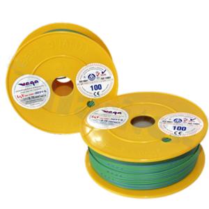 Single wire LGY/H05V-K; with copper multi-strand; green/blue; cross section 0.75mm2; AWG 18; 500V; -40+105 deg.C; 100m.