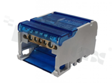 Modular distribution block for DIN rail; grey; four-pole; 5x16mm2, 2x25mm2 ;125A